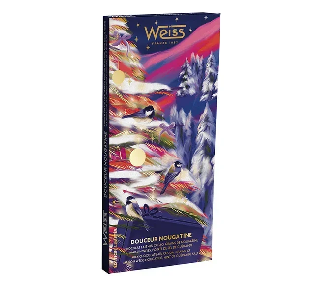 Christmas milk chocolate and nougat tablet - 90 g - MAISON WEISS