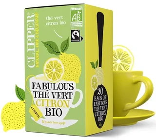 Clipper Organic &amp; Fair Trade Fabulous Lemon Green Tea - 20 Tea Bags