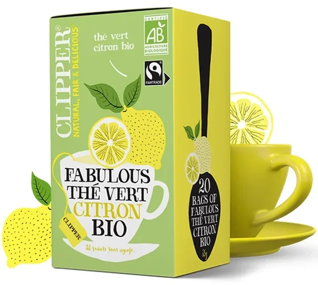 Clipper Organic &amp; Fair Trade Fabulous Lemon Green Tea - 20 Tea Bags