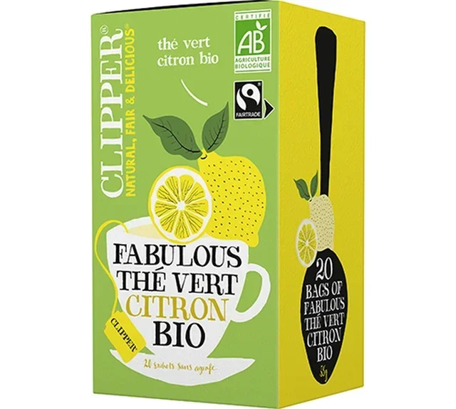 Clipper Organic &amp; Fair Trade Fabulous Lemon Green Tea - 20 Tea Bags