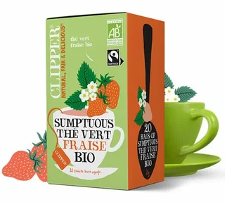 Clipper Organic &amp; Fairtrade Strawberry Green Tea - 20 Tea Bags