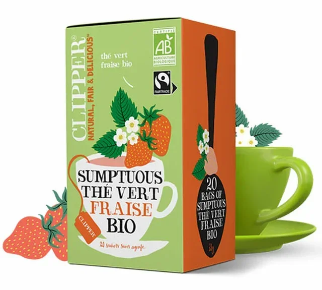 Clipper Organic &amp; Fairtrade Strawberry Green Tea - 20 Tea Bags