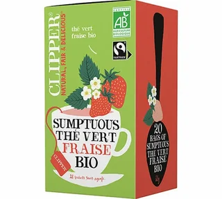 Clipper Organic &amp; Fairtrade Strawberry Green Tea - 20 Tea Bags
