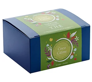 Chá Verde Coco Caline – 20 saquinhos – COMPTOIR FRANÇAIS DU THÉ