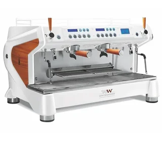 Conti Monte Carlo Professional Espresso Machine - White &amp; Wood - 2 Groups
