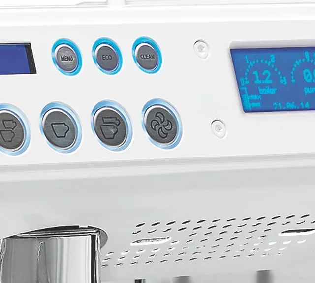 Conti Monte Carlo Professional Espresso Machine - White &amp; Wood - 2 Groups