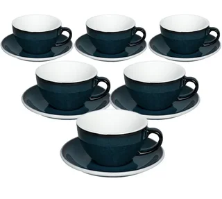 Šalice s tanjurićima LOVERAMICS Night Sky Egg 20 cl - set od 6 komada za cappuccino