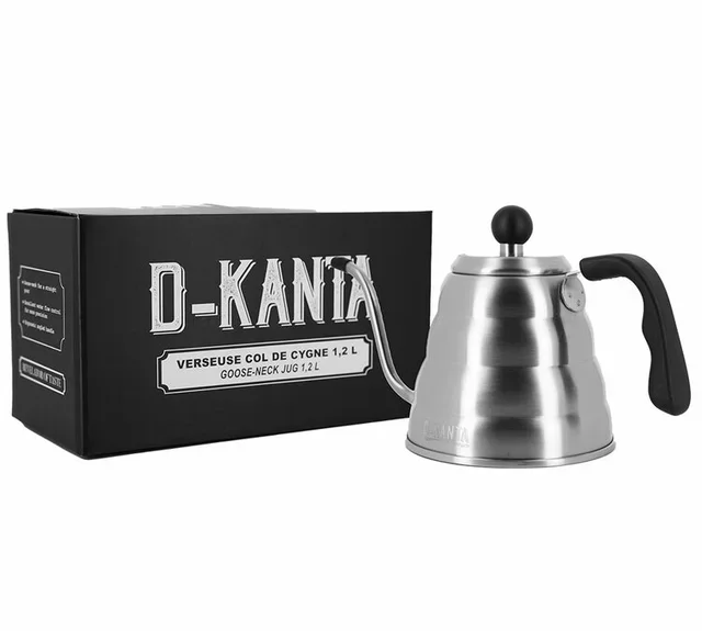Jarro D-KANTA Pescoço de Cisne 1,2L Aço Inoxidável com Tampa - Profissional