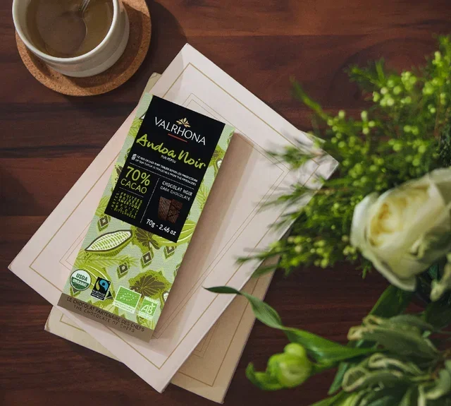 Edelbitter-Schokolade Andoa 70% Kakao Bio &amp; Fairtrade - 70 g - VALRHONA