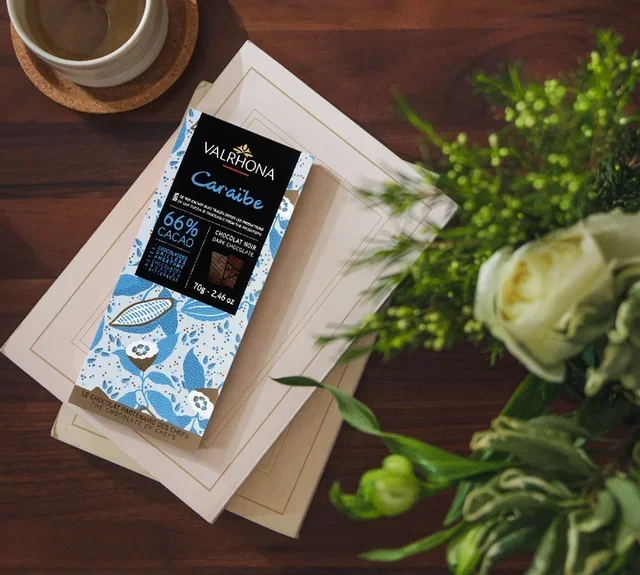 Dark Chocolate Tablet Caribbean 66% Cocoa - 70 g - VALRHONA