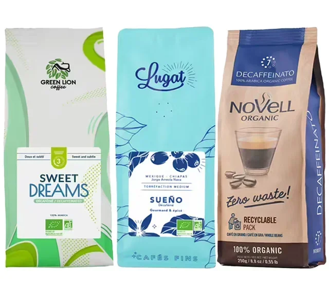 Decaf Coffee Beans Pack 3x250g - Mild &amp; Fruity Selection