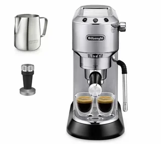 DeLonghi Dedica Arte EC885.M Metall Espressomaskin med LatteArt Ångmunstycke + Barista Kit