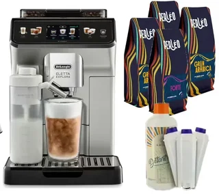 DeLonghi Eletta Explore 450.65.S Macchina Automatica Grigio + kit caffè e manutenzione 6 mesi