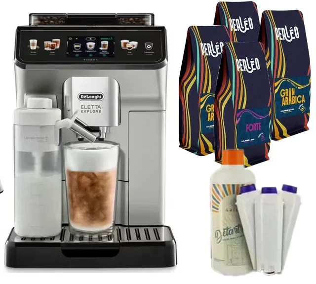 DeLonghi Eletta Explore 450.65.S Macchina Automatica Grigio + kit caffè e manutenzione 6 mesi