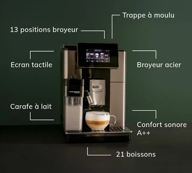 Macchina da caffè superautomatica DELONGHI Primadonna Soul ECAM 610.75.MB Grigio - Caraffa caffè + Tazza Contigo IN REGALO