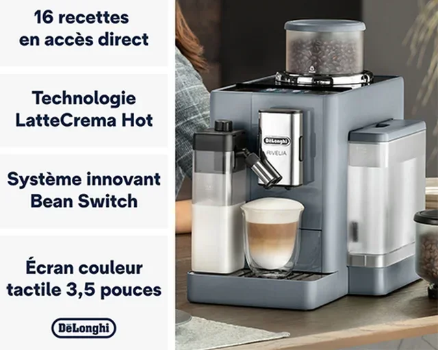 DeLonghi Rivelia FEB 4455.G Macinacaffè Grigio Ciottolo Latte