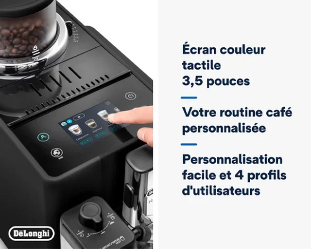 DeLonghi Rivelia FEB4455.B Kaffeemühle Onyxschwarz (Milch)