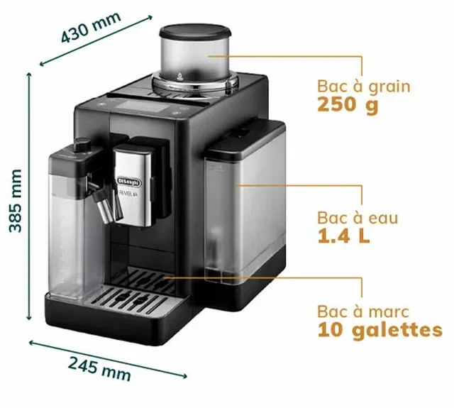 DeLonghi Rivelia FEB4455.B Kaffeemühle Onyxschwarz (Milch)