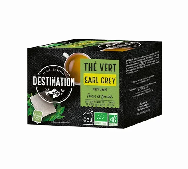 DESTINATION Bio Earl Grey Zöld Tea - 20 Filter