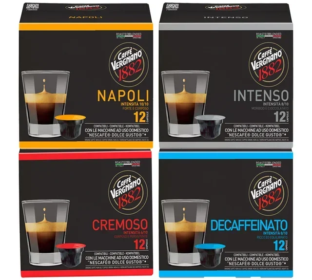 CAFFE VERGNANO tutustumispakkaus – 48 kapselia Nescafé Dolce Gusto -yhteensopiva