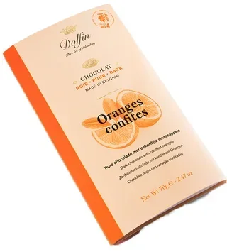 DOLFIN 60% Dark Chocolate Bar with Candied Oranges - 70g