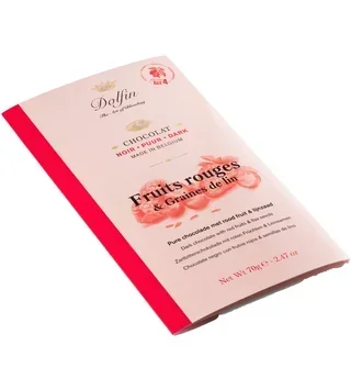 Dolfin Dark Chocolate 60% Red Berries &amp; Flax Seeds - 70g Bar