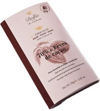 DOLFIN Dark Chocolate 70% Cocoa Nibs Tablet - 70g