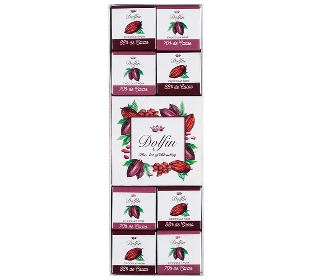 DOLFIN Napolitains-Set: 24er Zartbitter-Assortment 88% &amp; 70% Kakao