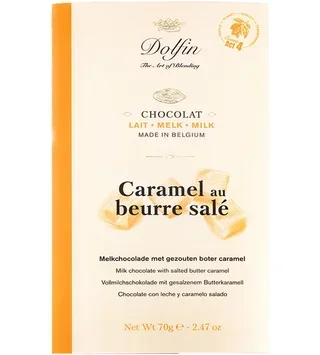Sjokoladeplate med melkesjokolade, karamell og saltet smør – 70 g – DOLFIN