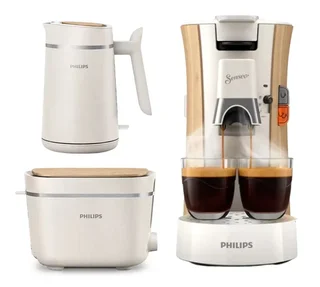 Set per la colazione ecologico: bollitore + tostapane + macchina per capsule – Philips