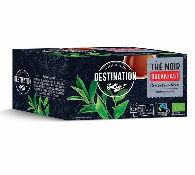 English Breakfast Ceylon Organic &amp; FairTrade Black Tea - 50 sachets - DESTINATION