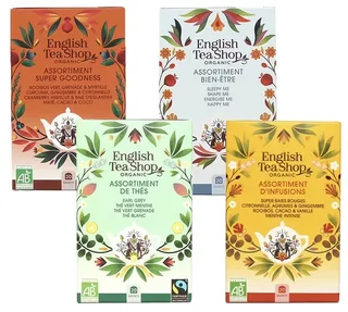 ENGLISH TEA SHOP Organic Tea &amp; Infusion Collection - 4 x 20 Bags