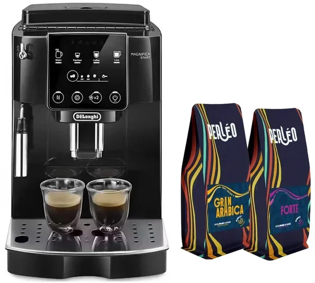 Macinacaffè automatico DELONGHI Magnifica Start FEB 2221.B, colore nero + confezione con caffè per 4 mesi.