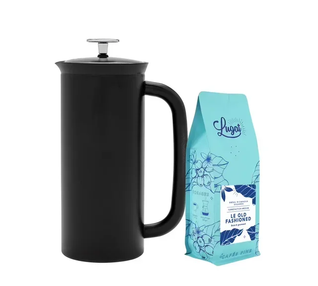 Cafeteira de pistão Espro P7, cor preta mate – para 4 chávenas / 50 cl – ESPRO + 230 g de café Lugat