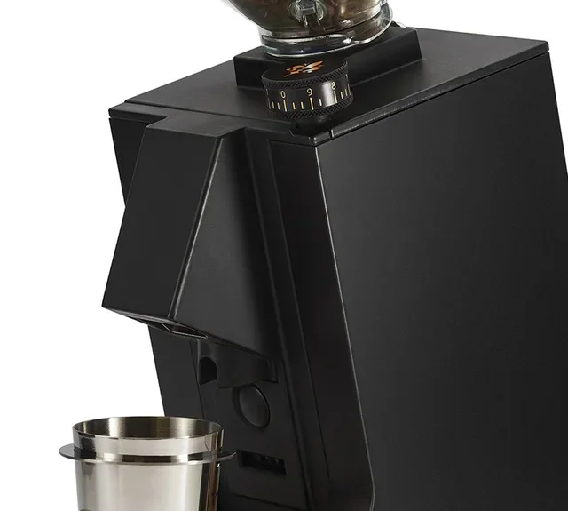 EUREKA ORO Mignon single-dose koffiemolen mat zwart met eikenhout en Blow Up systeem