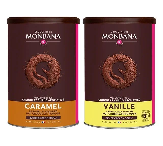 Flavored Chocolate Powder Pack Vanilla Caramel - Bulk 2 x 250 g - MONBANA
