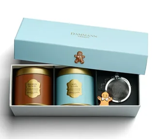 Cofanetto Tè Natale Ghiacciato - Noël à Paris &amp; Rooibos - 2x40g + Infusore - DAMMANN FRÈRES