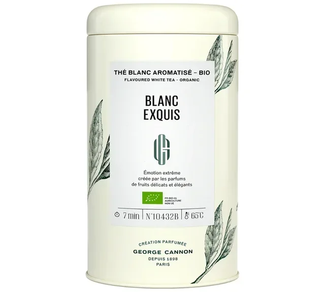 Barattolo di Tè Bianco Squisito Bio - in Foglie 50 g - GEORGE CANNON
