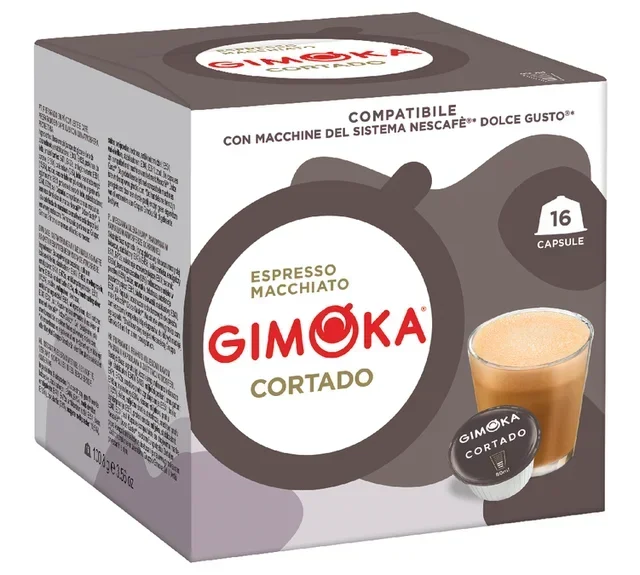 GIMOKA Cortado Espresso - 16 Capsules Compatible with Nescafé* Dolce Gusto*