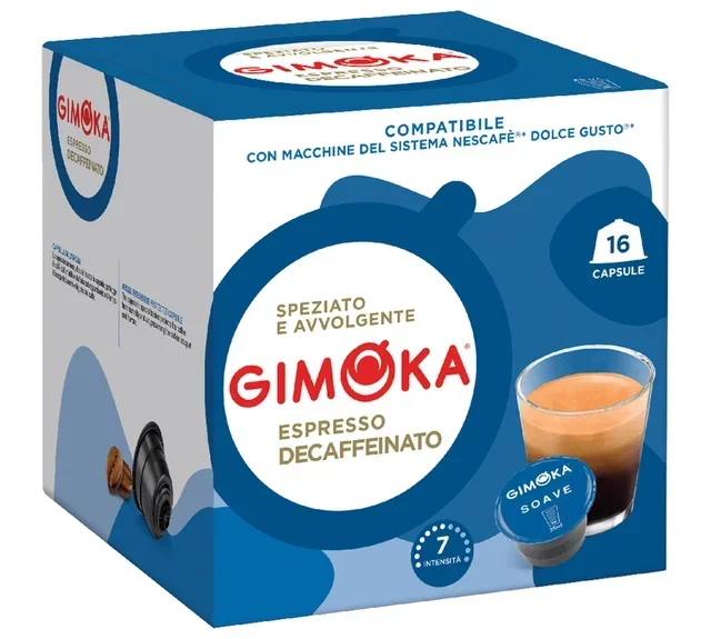 GIMOKA Soave Decaf Espresso – 16 Capsules for Nescafé* Dolce Gusto*