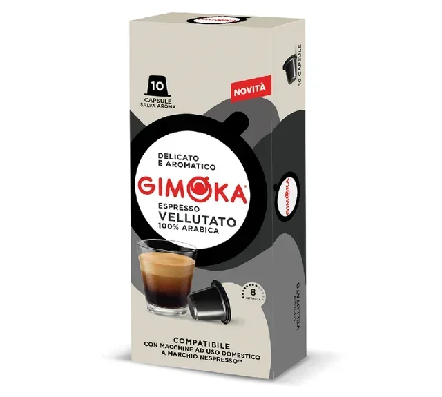 GIMOKA Vellutato - 10 Compatible Nespresso* Original Capsules