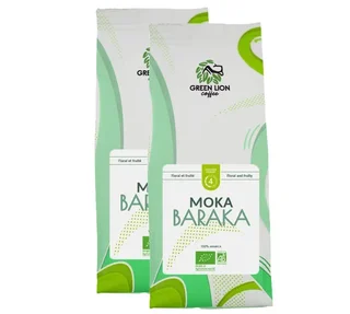 GREEN LION COFFEE Moka Baraka Bio – Café Grano Ecológico 2 kg – Profesional