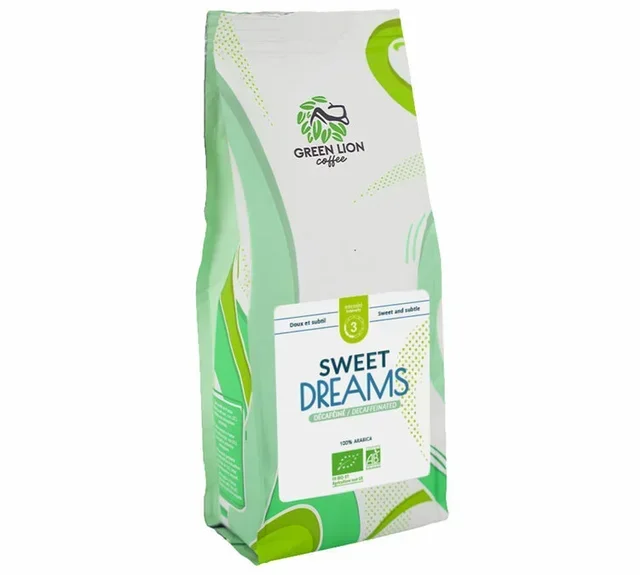 Green Lion Coffee Sweet Dreams Organic - Decaf whole bean 1kg - 100% Arabica