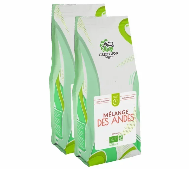 Green Lion Coffee – Die Anden-Mischung: 2 kg Bio-Kaffeebohnen für Profis