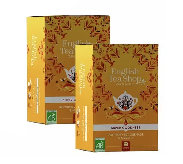 Rooibos Verde Romã Mirtilo Bio - Pack 2x20 saquetes ENGLISH TEA SHOP