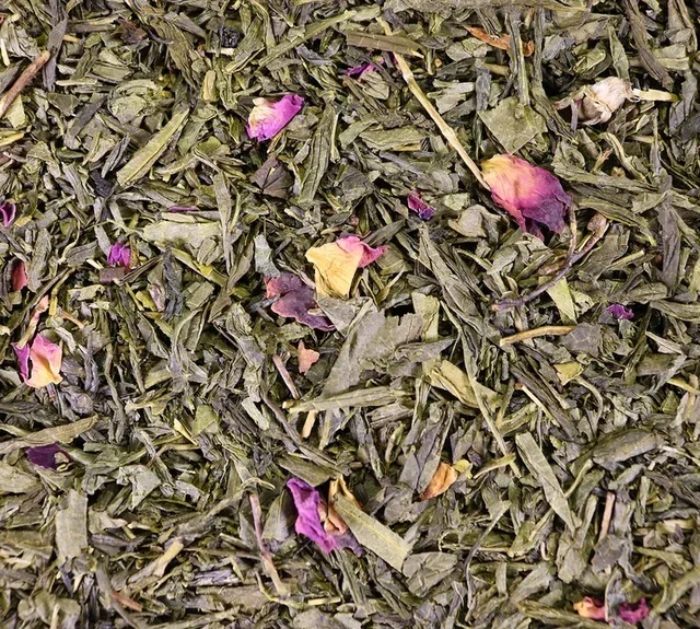 Green Tea, Rose Lychee Flavor - Loose Leaf, 100g - COMPTOIR FRANÇAIS DU THÉ