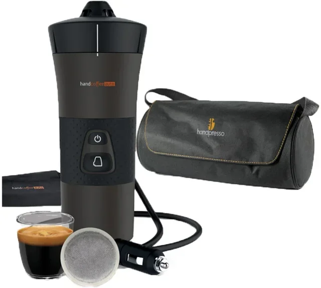 Φορητή καφετιέρα Handpresso Handcoffee Auto 12V για κάψουλες Senseo, με θήκη προστασίας και δώρα MaxiCoffe.