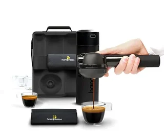 Handpresso Handpump prenosivi aparat za kafu za mlevenu kafu i ESE kapsule - crni poklon paket