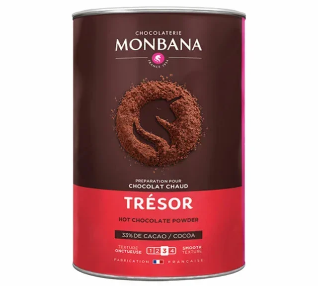 Varm Choklad Pulver Trésor 33% Kakaobönor - Bulk 1 kg - MONBANA