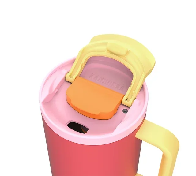 Termiczna butelka ze słomką Rio Pink papaya - 95 cl - KAMBUKKA